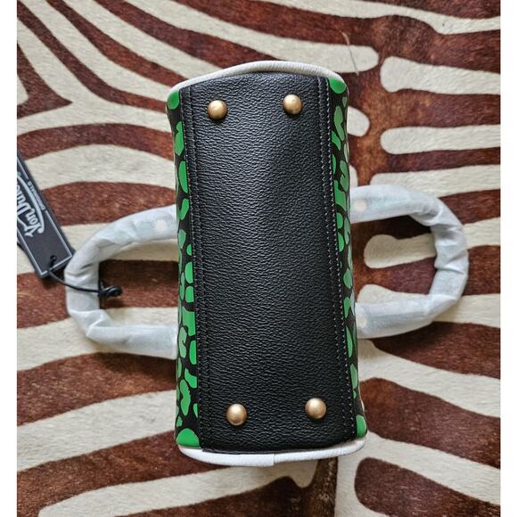 New Von Dutch Lime Cheetah Bowling Bag with Crossbody Strap - Picture 7 of 7